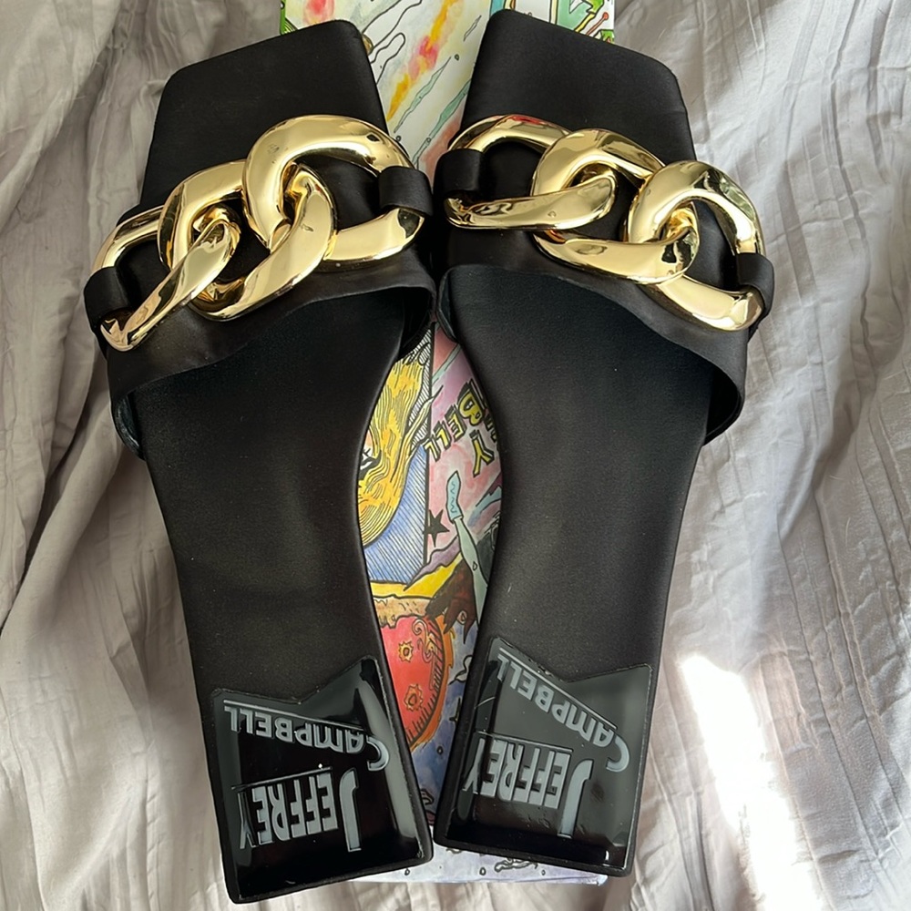 Jeffrey Campbell Black flat slides